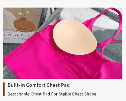 Women’s Sexy Crossback Yoga Crop Top — Breathable, Shockproof Fitness & Running Sports Vest