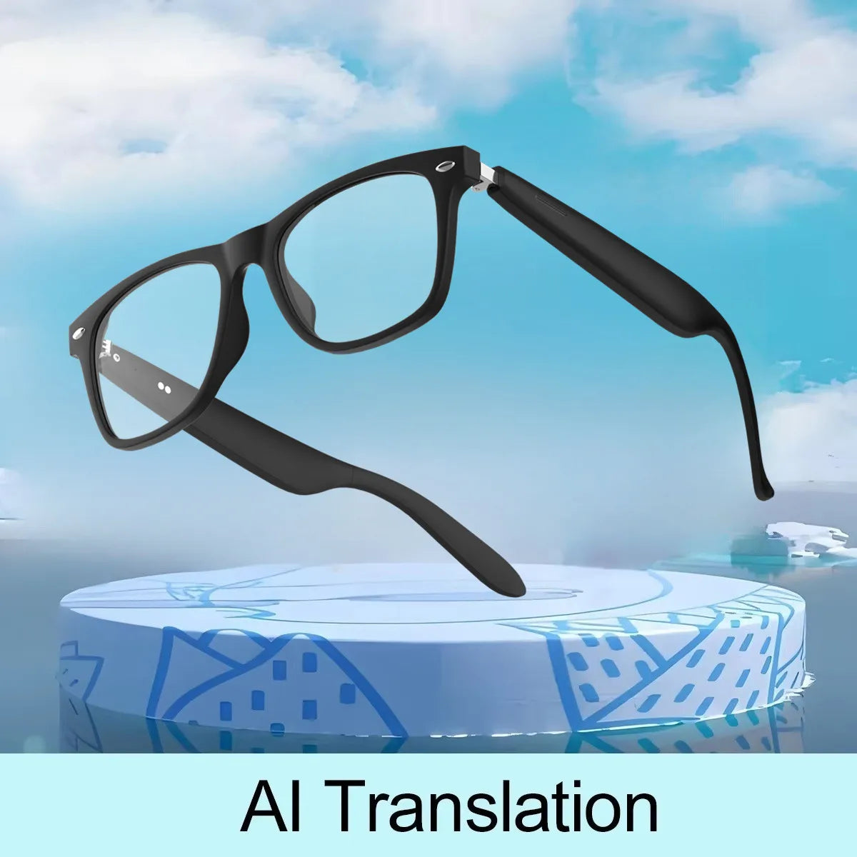 2025 AI Translation Smart Glasses – Bluetooth Call Headphones with UV Protective Lenses for Outdoor Sports