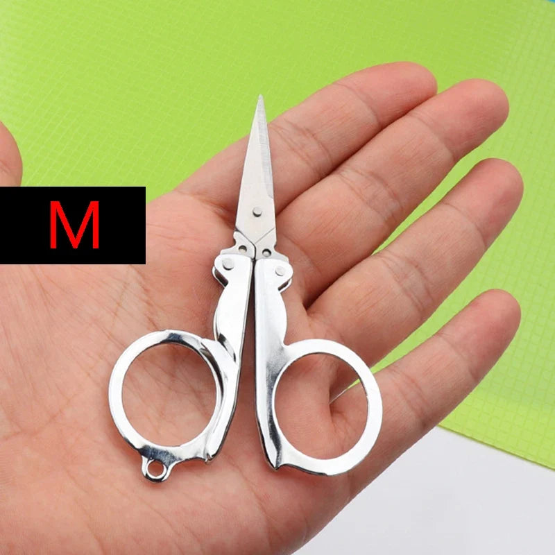 Folding Travel Scissors - Mini Portable Embroidery & Craft Scissors for Sewing, Thread & Tailoring
