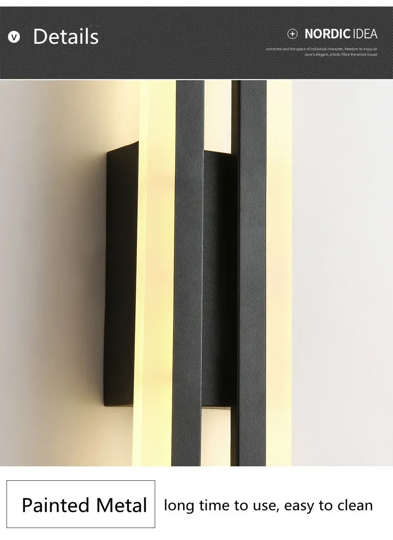 LED Wall Sconce - Modern Copper Pipe Lamp with Acrylic Shade, Indoor Lighting for Bedroom, Living Room, Corridor