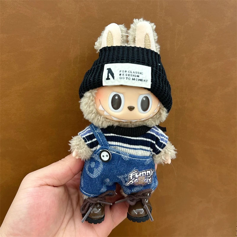 Labubu V1 V2 15/17cm Doll Clothing Set — Fashion Hoodie & Pants Korean Idol Style DIY Accessories Gift