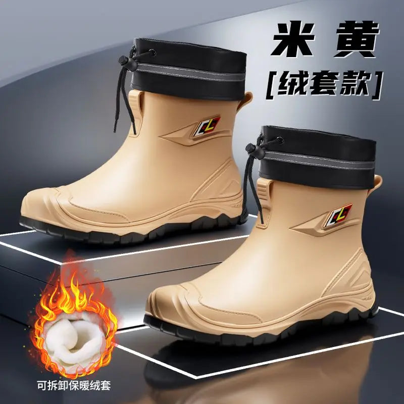 2024 Men's Waterproof Water Boots — Non-Slip Rubber Work Shoes for Outdoor Rain, Camping & Fishing