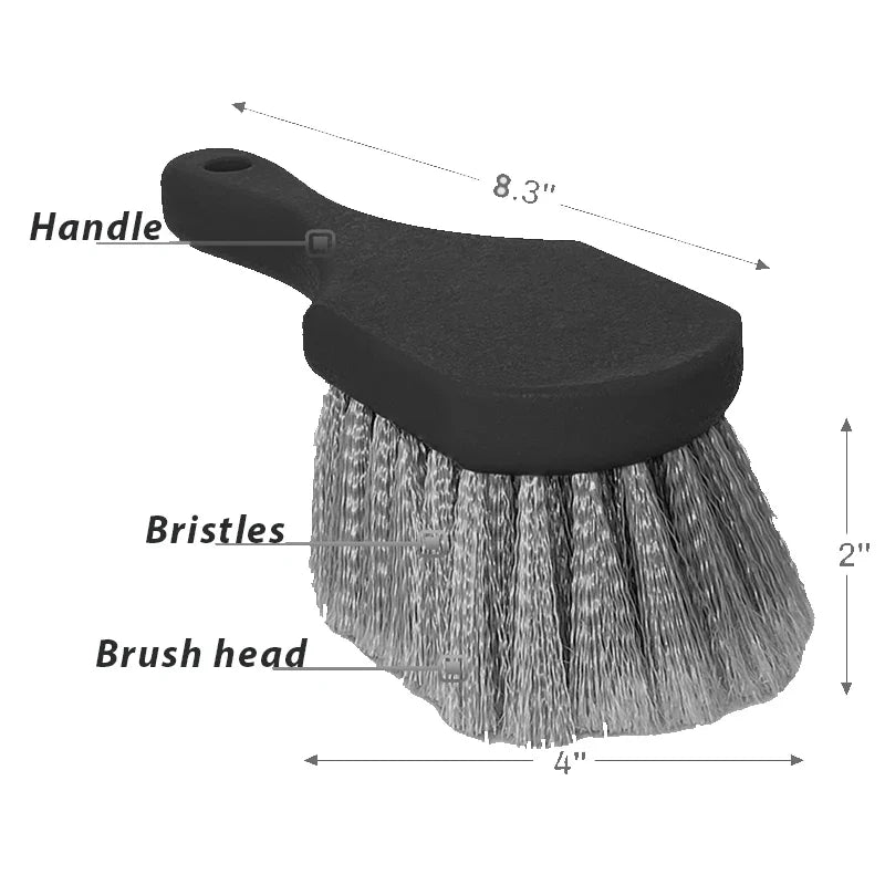 Car Wheel & Tire Brush: Soft Bristle Brush for Rim and Exterior Surfaces - Efficiently Cleans Tires, Releases Dirt and Grime