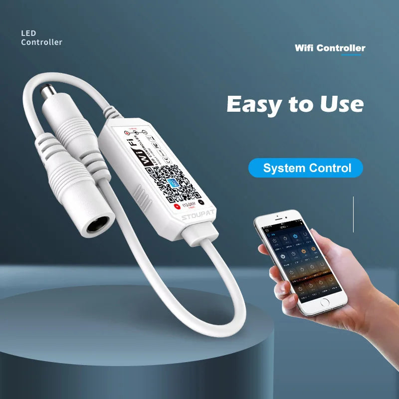 Magic Home WiFi LED Strip Light Controller Smart APP & Voice Control Dimmer for Single Color LED Tape Lights Compatible with Alexa & Google Home