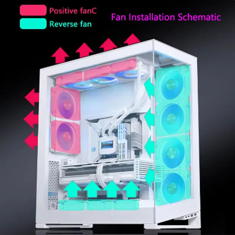 UPSIREN UF-1 PRISM 4 PRO 12cm ARGB Computer Chassis Fan – Quiet 4 Pin PWM Cooling Fan, 45.2CFM Air Volume (600-1500RPM)