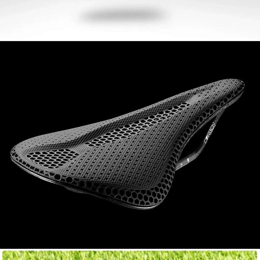 RYET Ultra Full Carbon 3D Printed Bike Saddle — 145mm Lightweight MTB Seat with High Modulus Carbon Fiber Base