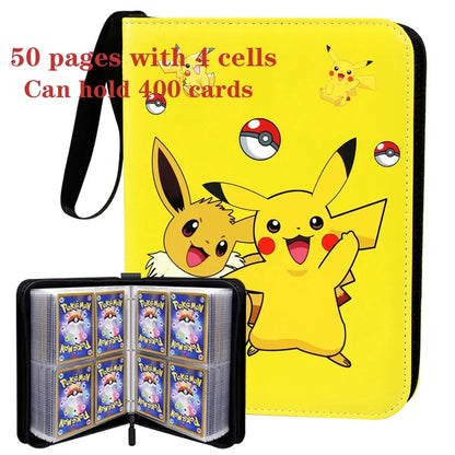 2025 Pokémon Card Album – 400pcs & 900pcs PU Zipper Collection Book for Cards, Photo Storage, Kids’ Toys & Gifts
