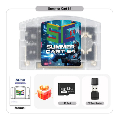 EPICJOY SummerCart 64 – 32GB Open Source N64 Game Card for Nintendo 64 Console, 5400+ Games & 64DD Support