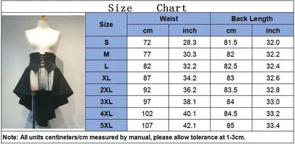 Women’s Lolita Gothic Punk Skirt – Waist-Up Bandage Irregular Hem Halloween Costume