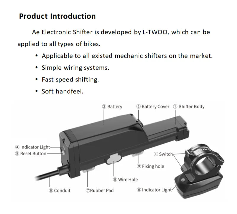 LTWOO Ae Wireless Bicycle Electronic Derailleur Groupset Kit - 3s-13s Shifter Lever & Drivetrain Bike Parts