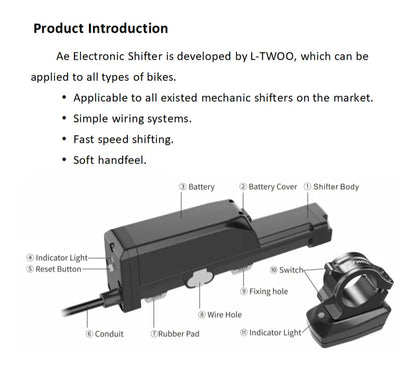 LTWOO Ae Wireless Bicycle Electronic Derailleur Groupset Kit - 3s-13s Shifter Lever & Drivetrain Bike Parts