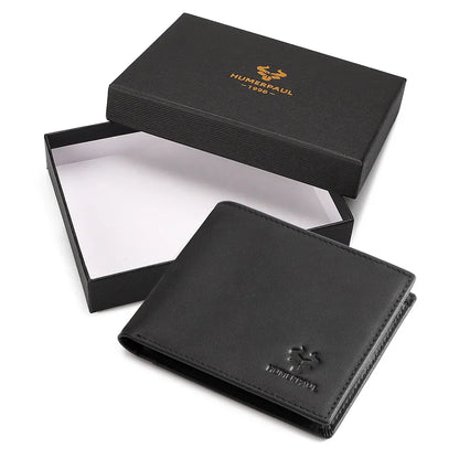 KAVIS Handmade Genuine Leather Men's Wallet RFID Blocking Card Holder with ID Window – Large Capacity Fashion Money & Card Storage Wallet