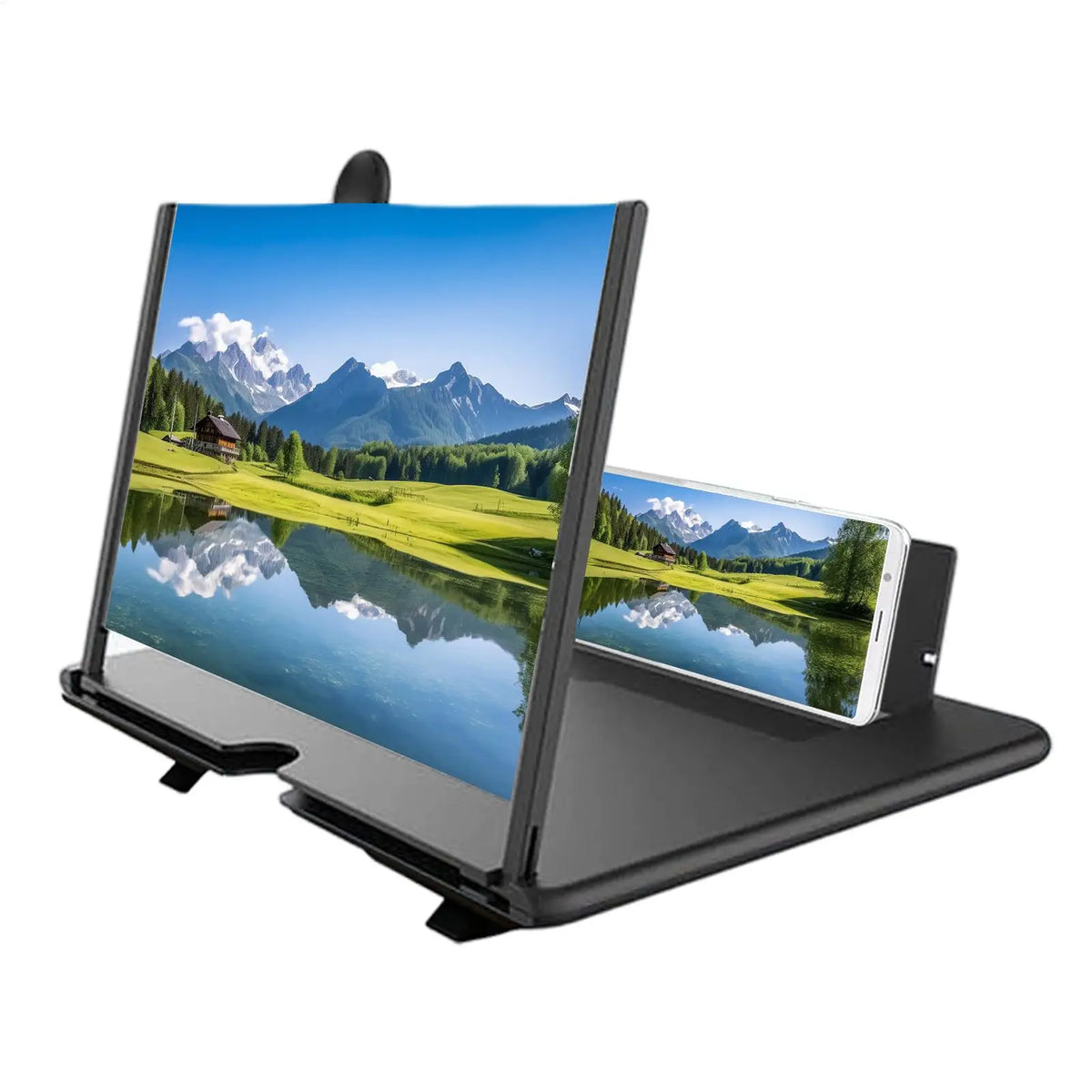 3D HD Phone Screen Magnifier – Tabletop Cell Phone Enlarger for Video Watching, Movie Night, Home & Travel