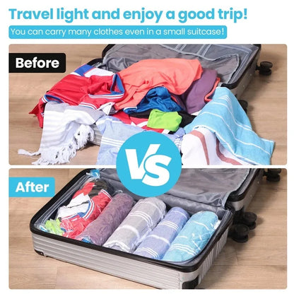 Travel Compression Roll-Up Bags — Space Saver Storage for Luggage & Cruise Essentials Clothes