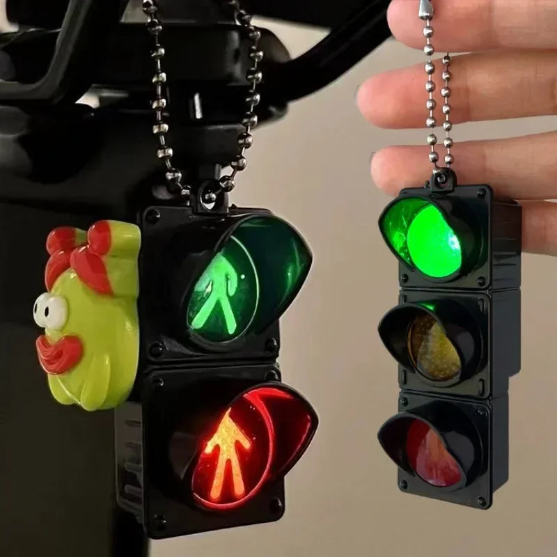 1/2Pcs Simulation Electronic Traffic Light Keychain – Mini LED Pedestrian Light Toy, Kids Cognitive Gift Pendant