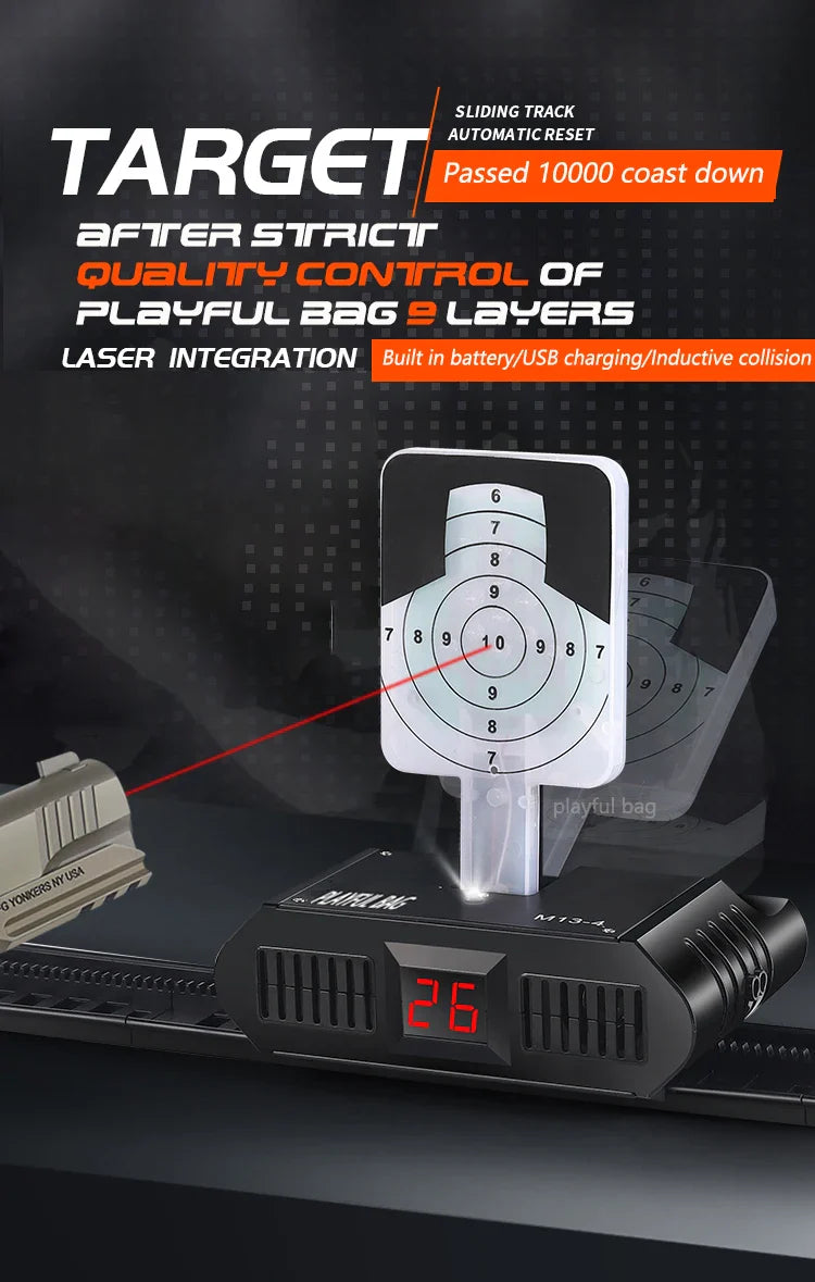 2024 Upgraded Full-Automatic Voice Music Toy Gun with Laser Target & Auto Scorer – Multi-Function Shooting Game