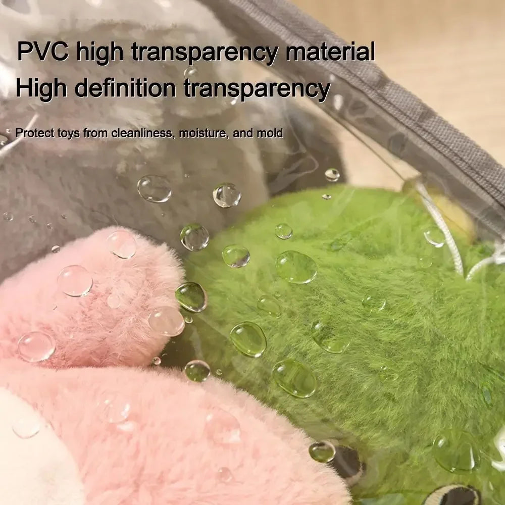 Large Capacity PVC Waterproof Toy Storage Box – Foldable Transparent Dustproof Home Organizer Bag