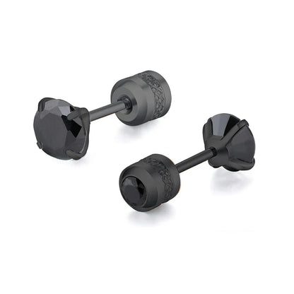 Medical Stainless Steel Crystal Zircon Ear Studs – Hypoallergenic Tragus & Cartilage Screw Piercing Earrings Jewelry