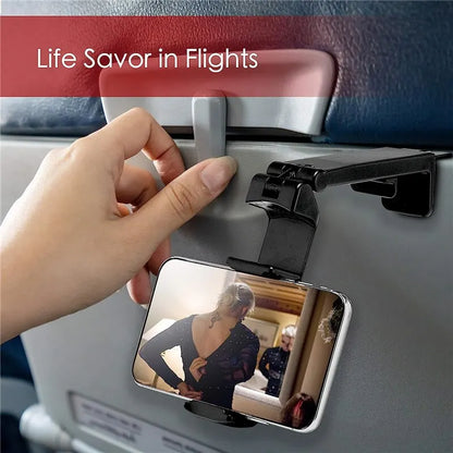 Airplane Phone Holder Stand – Portable, Foldable, Rotatable Mobile Mount for Travel, Desk, and Flight Seat Support