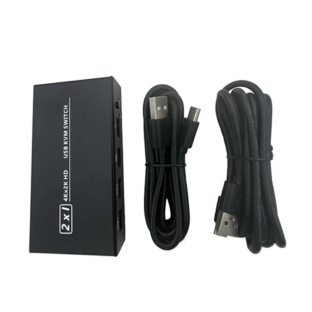 4K 2K HDMI USB KVM Switch 2-in-1 – Dual Computer Share 1 Monitor, Keyboard, Mouse & Printer Support