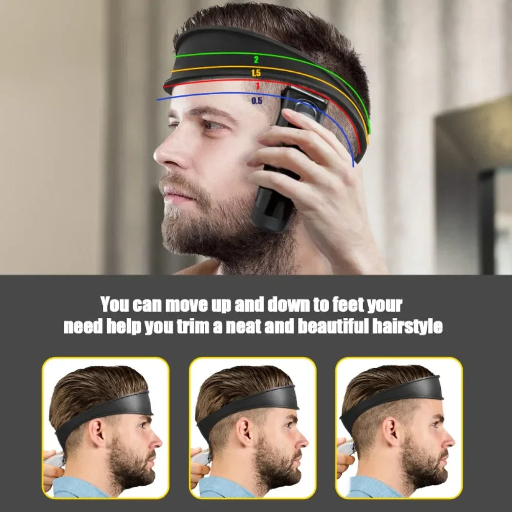 DIY Home Hair Trimming Headband | Silicone Neckline Shaving Template for Haircuts | Curved Hair Cutting Guide & Styling Tools