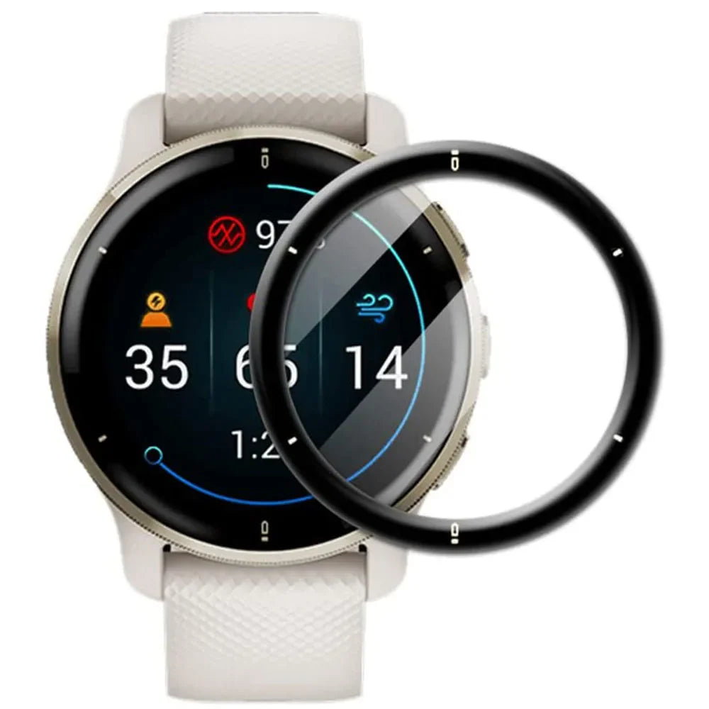 3D Curved Screen Protector Film – Clear TPU Full Cover for Garmin Venu 2 Plus, Venu 2S, Vivoactive 4/4S