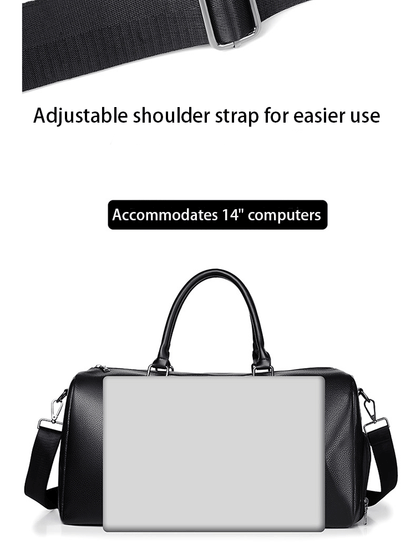Retro Short Trip Bag – Large Capacity PU Waterproof Sports & Fitness Motorcycle Leisure Bag