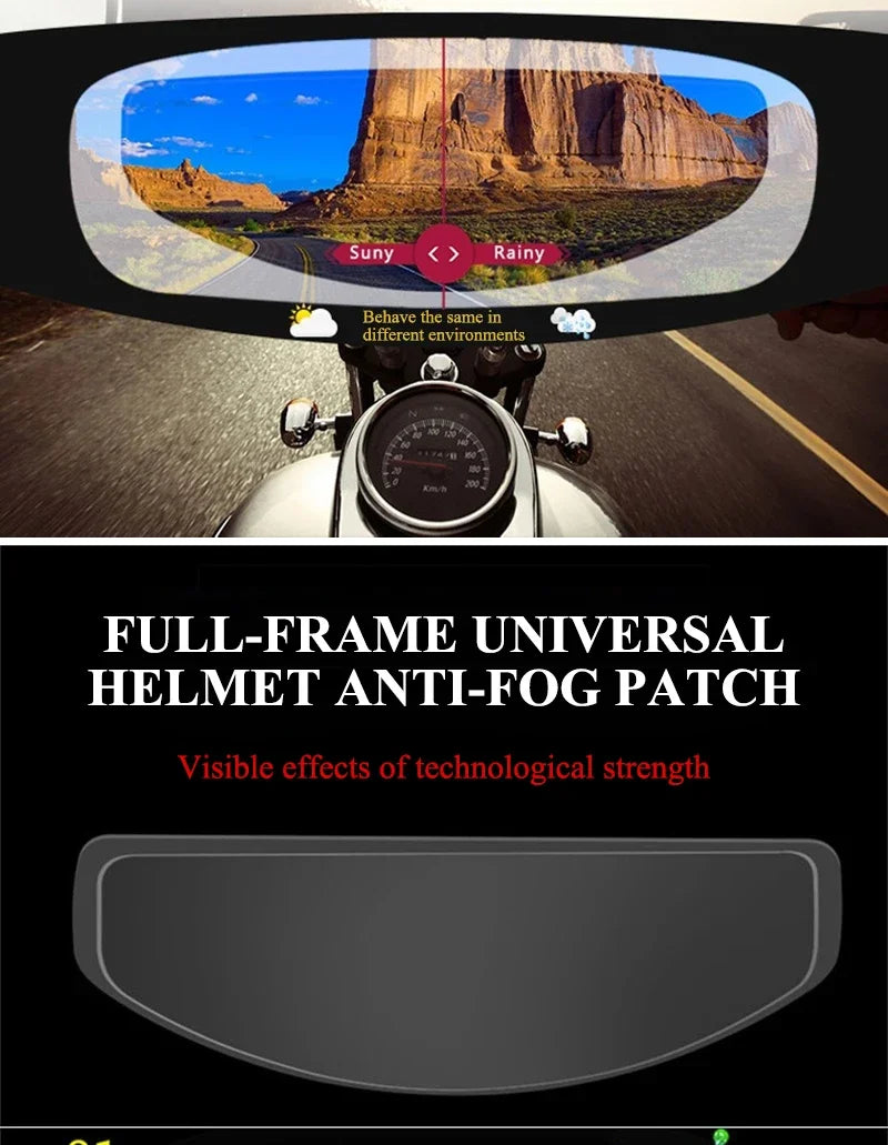 Motorcycle Helmet Mirror Rainproof Film – Anti-Fog Sticker for High Definition Visibility, Universal Motorcycle Accessories