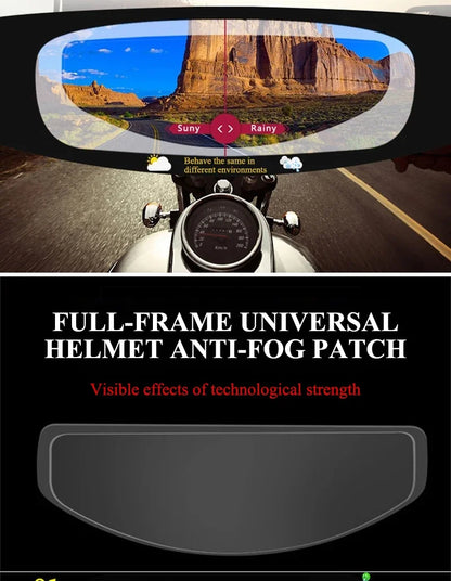 Motorcycle Helmet Mirror Rainproof Film – Anti-Fog Sticker for High Definition Visibility, Universal Motorcycle Accessories