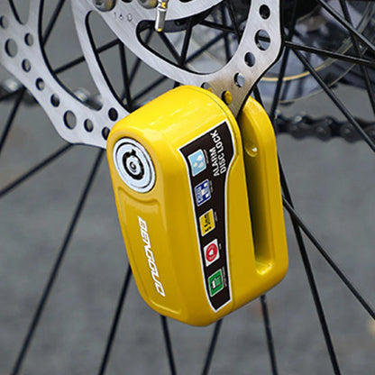 Motorcycle & Bicycle Alarm Disc Brake Lock — Anti-Theft Wheel Lock with Keys for Motorcycles, Scooters & E-Bikes