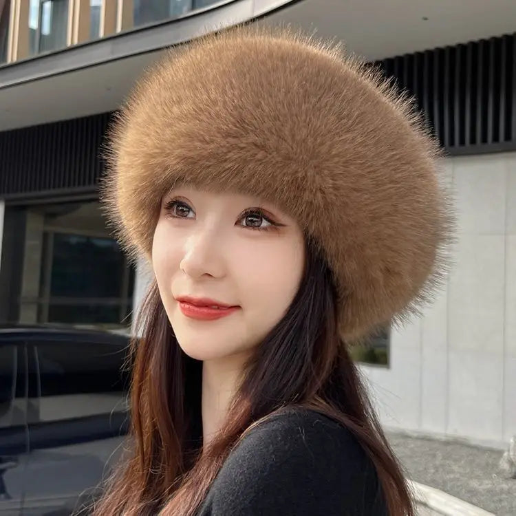 Fashion Fluffy Faux Fur Winter Hat – Women’s Warm Ear Protection Ski & Snow  Headband Cap