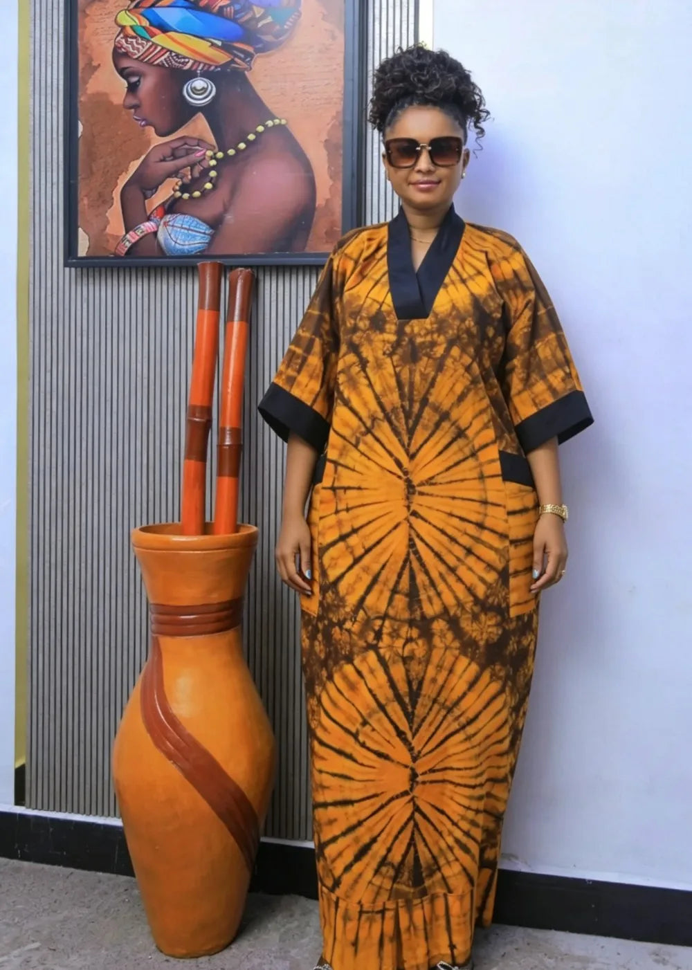African Dashiki Maxi Dress for Women - Elegant Ankara Abaya Summer Spring Autumn African Outfit 2026
