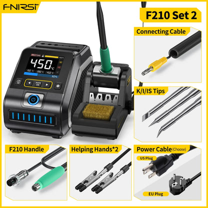 FNIRSI DWS-200 200W Power Soldering Iron Station | C210 C245 Handle for Electronic Welding & Rework