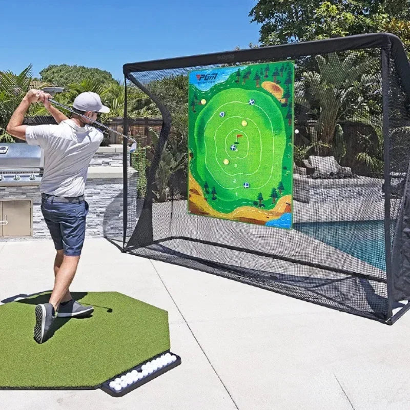 PGM DJD040 Indoor Mini Golf Training Aid – Suspended Dartboard Practice Hitting Mat for Indoor & Outdoor Golf Practice