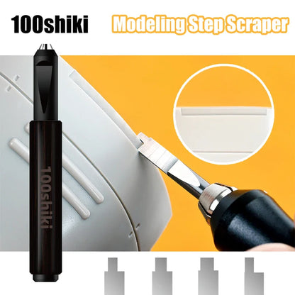 100shiki Tungsten Steel Step Scraper – Modeling Scribing & Push Knife Tool for Precision Model Making & Hobby Craft