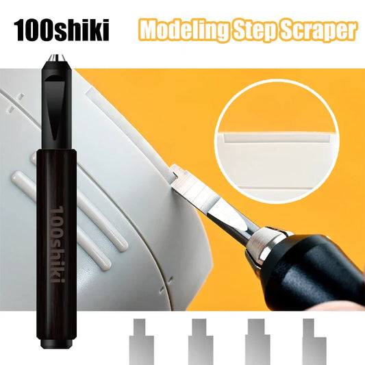 100shiki Tungsten Steel Step Scraper – Modeling Scribing & Push Knife Tool for Precision Model Making & Hobby Craft