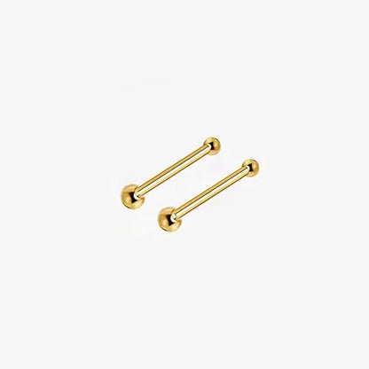 2PCS Silver Needle Ball Stud Earrings for Women – Tiny Round Ear Piercing Jewelry