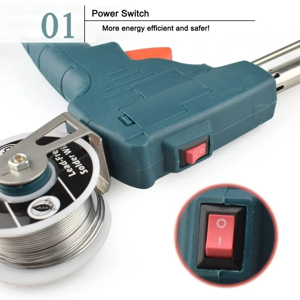 STONEGO Handheld Electric Soldering Iron — Automatic Tin Feeding Welding Repair Tool 110V/220V