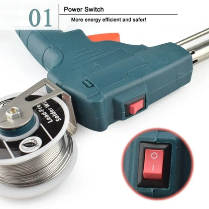 STONEGO Handheld Electric Soldering Iron — Automatic Tin Feeding Welding Repair Tool 110V/220V