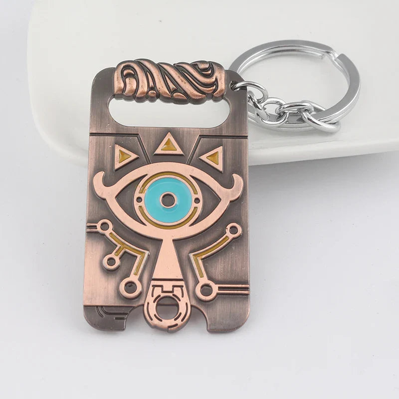Zelda Tears of the Kingdom Purah Pad Keychain – Master Sword & Hylian Shield Pendant for Fans