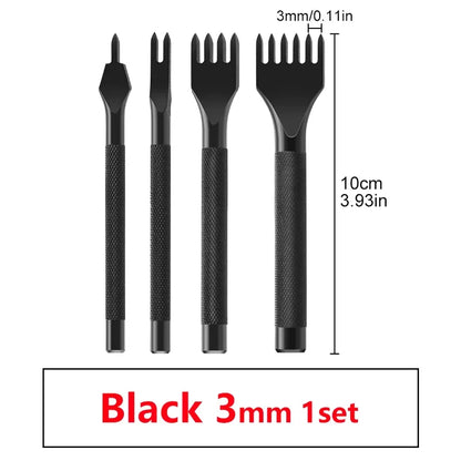Fenrry Leather Spacing Punch Set – 3/4/5/6mm Lacing & Stitching Hole Punch Tools with 1/2/4/6 Prongs for DIY Leathercraft