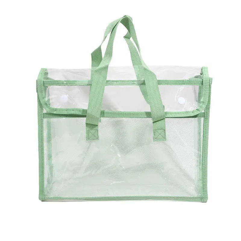 Transparent PVC Exam Bag - Large Capacity Waterproof Study Pouch for School Test Papers, Documents & Stationery Storage