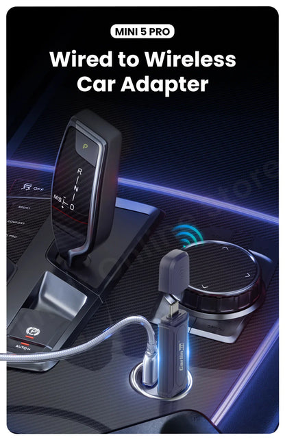 Carlinkit Mini 5 Pro Wireless Adapter — CarPlay & Android Auto Upgrade for Car Intelligent Systems, WiFi FOTA Portable