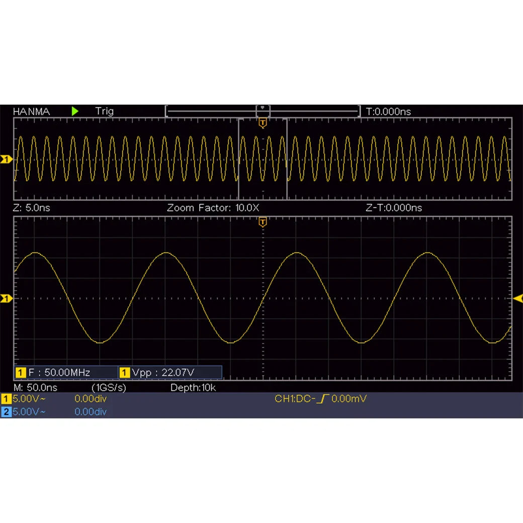 Hanmatek Digital Oscilloscope – 2/4 Channel 110MHz Bandwidth, 1GS/s Sampling Rate, 7'' TFT Display, Desktop Storage Scope