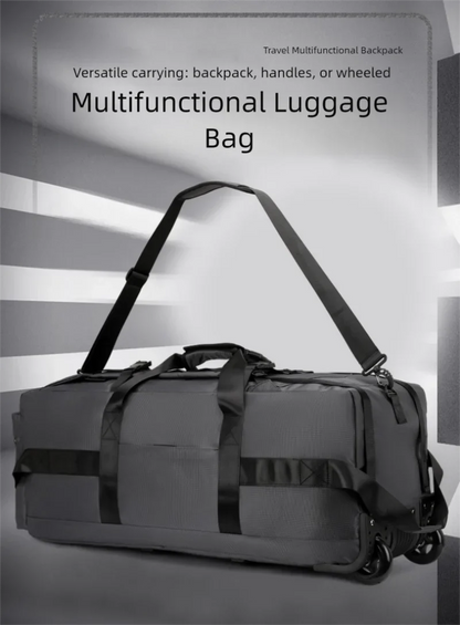 80L Rolling Duffle Bag with Wheels – 31" Heavy-Duty Foldable Travel Duffel, Water-Resistant Luggage with Shoulder Strap