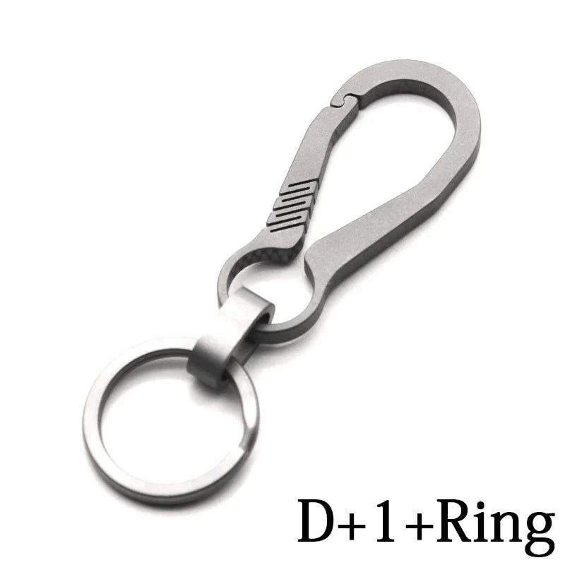Titanium Key Chain - Lightweight Men’s EDC Quickdraw Carabiner Buckle Key Ring Outdoor Tool