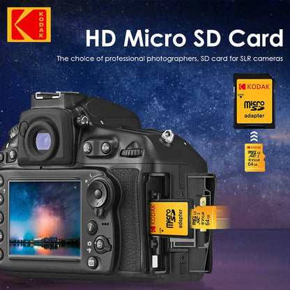 Original KODAK Micro SD Card — 32GB/64GB/128GB/256GB UHS-I U3 4K Storage