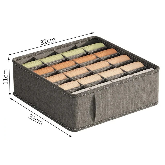 Underwear & Socks Cabinet Drawer Organizer – Wardrobe Storage Box for Clothes, Ties, Pants & Bras