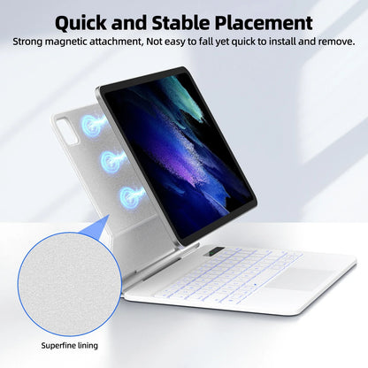 Smart Pogo Pin Keyboard Case for iPad — Trackpad Teclado for iPad Air 11 (2025 M3), Air 6 (2024), Pro 11, Air 4 & Air 5 10.9-inch