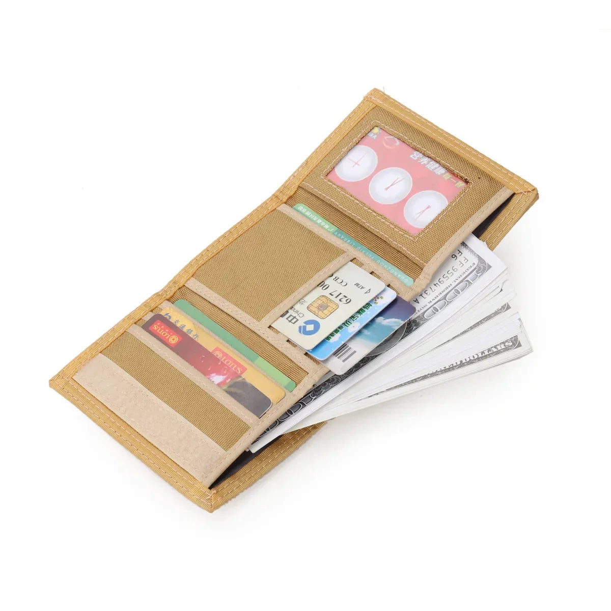 Men's Korean Tri-Fold Coin Purse – 5 Colors, Slim Canvas Wallet, Multifunctional Card Holder